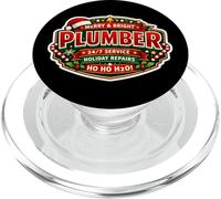 Plombier Noël Merry and Bright Holiday Repairs Ho Ho H2O PopSockets PopGrip pour MagSafe