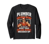 Plombier Plomberie Joke Repairmen Pipefitters Pipe Expert Manche Longue
