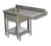 Plonge 1 Bac avec Etagère et Passage Lave Vaisselle à Droite - Gamme 600 - Ristopro - - Inox AISI430 1400x600x850mm inox
