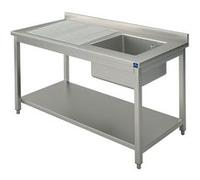 Plonge, 1 Bac, Égouttoir à Droite, Sur Piètement, Avec Étagère Inférieure, 1000X700 mm - Virtus - - 1000x700x850mm