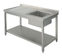 Plonge, 1 Bac, Égouttoir à Gauche, Sur Piètement, Avec Étagère Inférieure, 1000X700 mm - Virtus - - 1000x700x850mm