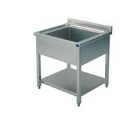 Plonge, 1 Bac, Sur Piètement, Avec Etagère Inférieure, 700X700 mm - Virtus - - 700x700x850mm