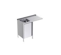 Plonge avec Bâti 1 Porte et Espace pour Lave-Verres 1000x500 mm - - - Acier inoxydable1 1000x500xmm
