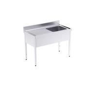 Plonge avec Bâti Egouttoir à Gauche Profondeur 550 - Distform - - Acier inoxydable 1200x550x550xmm