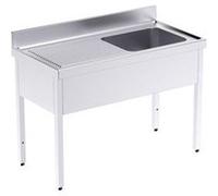 Plonge avec Bâti Egouttoir à Gauche Profondeur 550 - Distform - - Acier inoxydable 1200x550x550xmm G