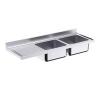 Plonge en Inox avec 2 Bacs et 2 Egouttoirs 2000 mm - Distform inox G