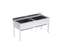 Plonge en Inox avec Bâti 2 Bacs Grande Capacité Gamme 700 -