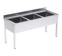 Plonge en Inox avec Bâti 3 Bacs Grande Capacité Gamme 700 - Distform inox G