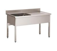 Plonge Inox 304 Démontable 1 Bac 500x400x300mm - - - Inox1200 600x850mm