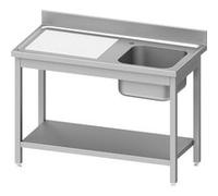 Plonge Inox AISI 201 avec 1 Bac à Droite ou Gauche et Etagère - Gamme 700 - Stalgast - - Acier inoxydable1200x700 x700x850mm