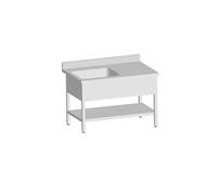 Plonge Inox avec 1 Bac de 600X500X300 MM - - SPL127-1BG-ETP