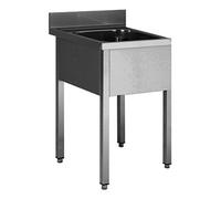 Plonge Inox avec 1 Bac de 600X500X300 MM - - SPL77-1B