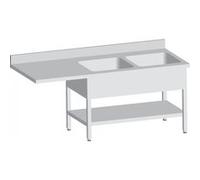 Plonge Inox avec 2 Bacs de 600X500X300 MM - L2G - - Inox1800 700x850mm inox