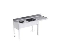 Plonge Inox avec Bâti et Espace pour Lave-Vaisselle - 1800 x 600 -