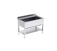 Plonge Inox avec Bâti et Etagère 1 Bac Grande Capacité Gamme 700 -