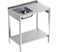 Plonge Inox avec Bâti et Etagère Profondeur 500 Egouttoir Droite - Distform - - Acier inoxydable 800x500x500xmm inox G