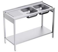 Plonge Inox avec Bâti et Etagère Profondeur 500 Egouttoir Gauche - Distform - - Acier inoxydable 1350x500x500xmm inox G