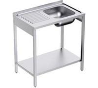 Plonge Inox avec Bâti et Etagère Profondeur 500 Egouttoir Gauche - Distform - - Acier inoxydable 800x500x500xmm inox G