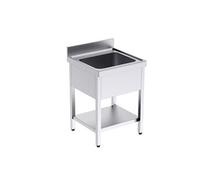 Plonge Inox avec Bâti Gamme 600 et Etagère - - - Acier inoxydable 600x600x600xmm