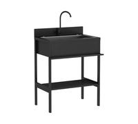 Plonge Inox Lavabo Cuisine Exterieur 1 Bac Evier Inox Professionnel Evier Buanderie Cuisine Exterieure Commercial Autoportant Robinet Chaud Froid Jardin(96x51x94cm)