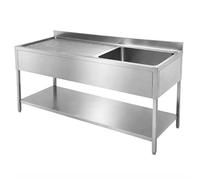 Plonge Inox Professionnelle 1 Bac à Droite - 1400 x 600 mm