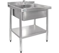 Plonge Inox Professionnelle avec Etagère - Gamme 600 - Vogue - - Acier inoxydable x600xmm inox G