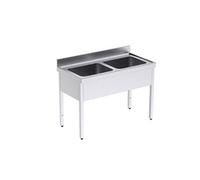 Plonge Inox Professionnelle Double Gamme 600 - - - Acier inoxydable 1300x600x600xmm