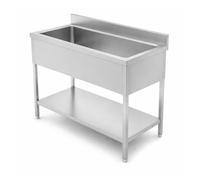 Plonge Inox Professionnelle Grand Bac XXL - 1500 × 700 mm - Dosseret 100 mm - Usage Intensif