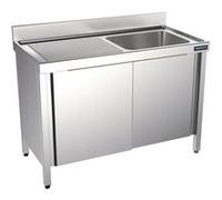 Plonge Inox Professionnelle Profondeur 550 Egouttoir Droite et Portes Coulissantes - Distform - - Acier inoxydable2 1400x550x550xm inox
