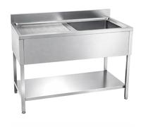 Plonge Professionnelle Inox 1 Bac à Droite - 1000 x 600 mm avec Égouttoir