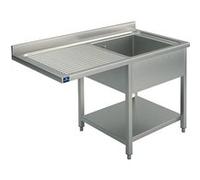 Plonge Sur Piètement Avec Étagère Inférieure, Place Pour Lave-Vaisselle, 1 Bac à Droite, 1400X700 mm - Virtus - - 1400x700x850mm G