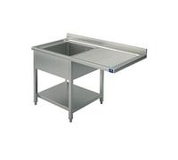 Plonge Sur Piètement Avec Etagère Inférieure, Place Pour Lave-Vaisselle, 1 Bac à Gauche, 1400X600 mm - Virtus - - 1400x600x850mm