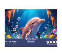 Plongée Dauphin 1000 Pièces Jigsaw Puzzle Animaux Famille Artistique Jeu Éducatif Défi Jouets 38x26cm/1000pcs