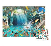 Plongée désastreuse au cenote de Playa Del Carmen Puzzle en Bois Imperméable DIY Puzzles De 1000 Pièces pour Adultes Cadeaux Impossible Jeux De Stimulants