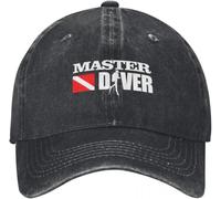 Plongée Master Diver Nous jouons en Deep End Adulte Rétro Denim Délavé Casquettes de Baseball Mâle Cowboy Street Marée Chapeau Randonnée Casquette à visière