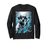 Plongée sous-marine Dalmatien Chien Selfie Plongeur Manche Longue