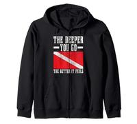 Plongée sous-Marine « The Deeper You Go Better It Feels Funner Diver » Sweat à Capuche