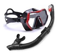 Plongée sous-Marine, Tubas, Natation, plongée, Ensemble respiratoire, Lunettes de Protection, Masque Anti-buée et faciles à Utiliser(Black Red)