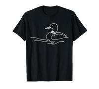 Plongeon Linéaire Ornithologue T-Shirt Graphique avec Valeur, Homme, Noir, L