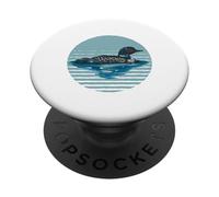 Plongeon Oiseaux Aquatiques Serein Faune Oiseau Nature Nager PopSockets PopGrip Adhésif