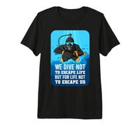 Plongeur sous-Marin Citation plongée Vie océan Hommes T-Shirt Haut de Gamme