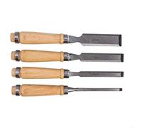 Plongez dans votre prochain projet avec cet ensemble de 4 ciseaux à bois ; dispose de lames robustes en acier au carbone parfaitement adaptées à tous les bois