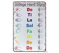 PlongHai Décoration de chambre d'enfant Western Solfege - Affiche de notes de musique Do Re Mi FA Sol La Ti Do - En métal - Décoration murale vintage - 30,5 x 20,3 cm - Motif Singage