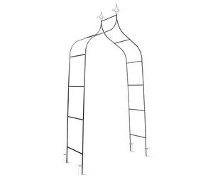 Plonos Arche de Rosier, tuteur, 265 cm, pour Plantes grimpantes, 4 ancrages au Sol, en Acier revêtu par pulvérisation, résistant aux intempéries, aux UV, Vert foncé