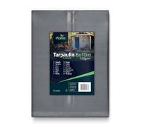 Plonos Bâche 6 x 10 m, 120 g/m², imperméable, résistante aux UV, légère, avec œillets métalliques