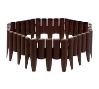 Plonos Bordure de Jardin 2,2 m, 8 pièces, Marron - PP résistant aux UV et au Gel, Flexible, modulaire, avec Pointes de Fixation - pour pelouse, parterres de Fleurs, écorces et Pierres