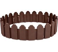 Plonos Bordure de Jardin 2,4 m - 4 modules Marron - PP Robuste, résistant aux UV et au Gel, Montage sur 8 Trous en Acier - pour pelouses, parterres de Fleurs, écorces et Pierres
