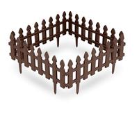 Plonos Bordure de Jardin de 2,4 m, 4 éléments Marron - Modulaire avec Pointes, PP de Protection Robuste, résistant au Gel et aux UV - pour pelouse, Rabat, écorce et Pierres