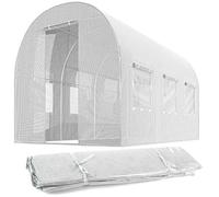 Feuille de tunnel de jardin - JANSHOP - 300x200x200 cm - 6 m2 - Blanc - PE 140 g/m2 - UV4 Proof