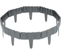 Plonos Lot de 10 Bordures de pelouse - Résistantes au Gel et aux UV - 2,5 m - Gris